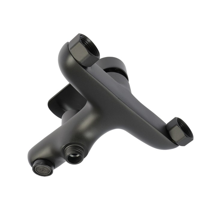 Смеситель для ванны ZEIN Z3853, однорычажный, душевой набор, лейка 5 режимов, графит