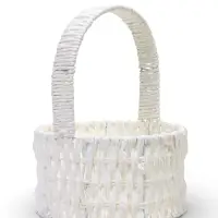 Набор корзин 3 шт пластик 20х20х11 17х17х9 14х14х7 см ручка h=10см белый круг