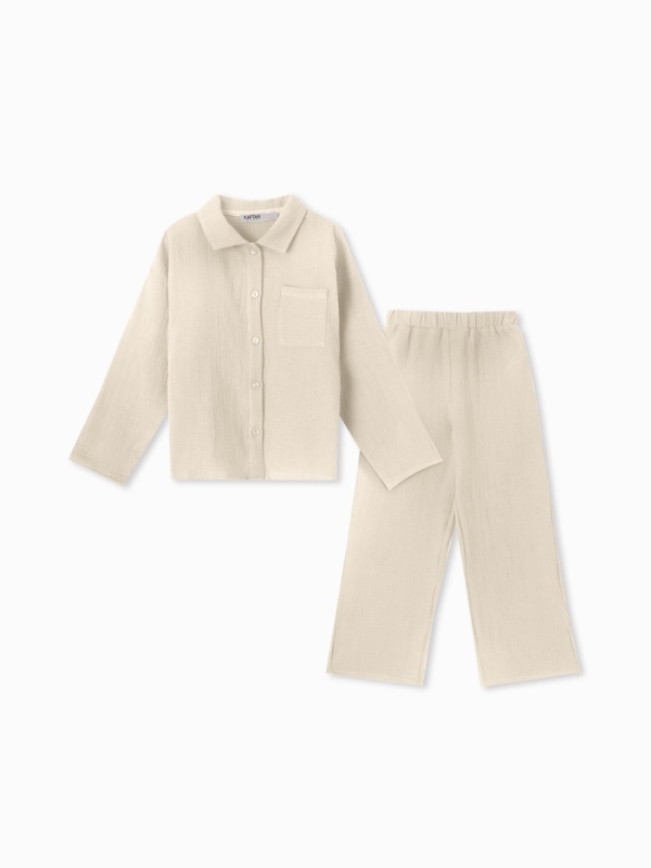 Пижама детская KAFTAN "Муслин", р.36 (134-140 см), молочный