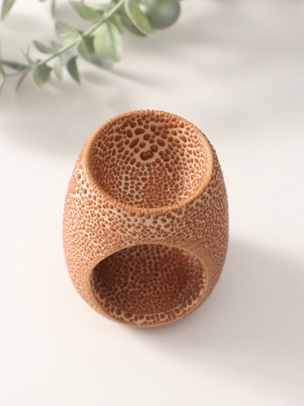 Аромалампа керамика "Точки" коричневая 6,5х6,5х8,5 см