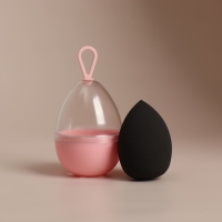 Спонж для макияжа &laquo;Капля&raquo;, 6 &times; 4 см, увеличивается при намокании, в футляре, цвет чёрный