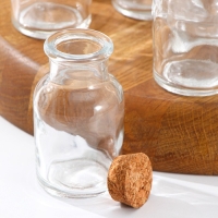 Набор баночек стеклянных для специй с пробковой крышкой Доляна &laquo;Парфе&raquo;, 70 мл, 4,5&times;8 см, 12 шт