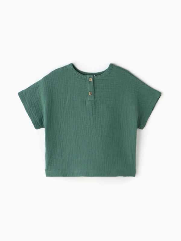 Рубашка Крошка Я Рубашка Крошка Я "Муслин", рост 68, зеленый