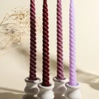 Набор свечей витых, 2х25 см, 4 шт, палитра бордового 25,5х8,8х2,4 см