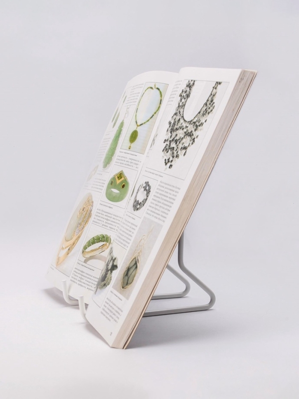 Подставка для книг, 8,5&times;13,5&times;15,6 см, цвет белый