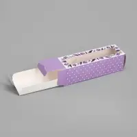 Коробка для макарун, кондитерская упаковка &laquo;Лаванда&raquo;, 18 х 5.5 х 5.5 см