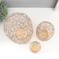 Подсвечник металл на 1 свечу "Лофт. Переплетение" н-р 3 шт d=5;8;15 см 8х10, 10х18, 15х22 см   97028