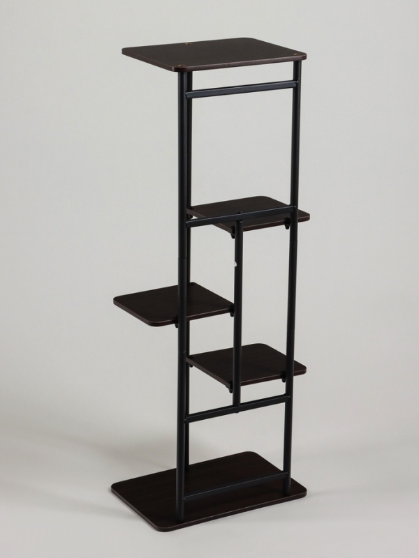 Подставка для цветов Greengo, 5 полок, 36 &times; 23 &times; 94 см, напольная, каркас металл, полки МДФ, чёрная