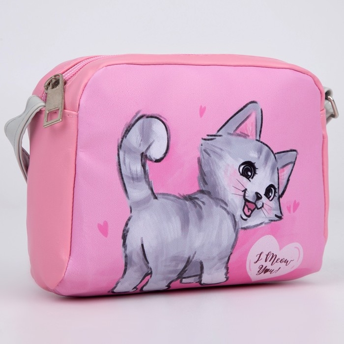 Сумка детская для девочки &laquo;Котенок&raquo; из эко-кожи, на ремешке, 15х12х3 см