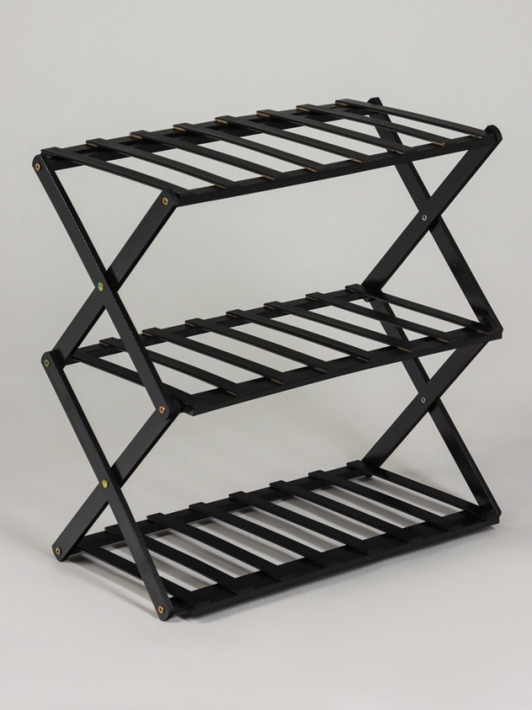 Подставка для цветов Greengo, 3 полки, 50 &times; 25 &times; 46 см, напольная, бамбук, чёрная