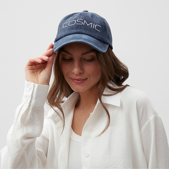 Кепка женская со стразами MIST Cosmic, синий, р. 56-58 Кепка женская со стразами MIST Cosmic, синий, р. 56-58