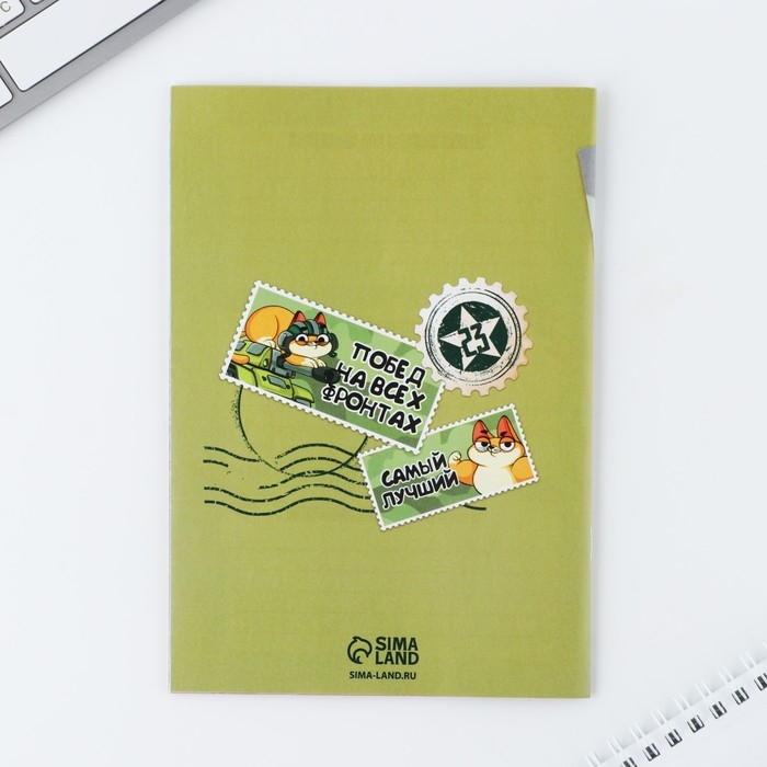 Анкета для мальчиков и ручка &laquo;23 февраля: Кот&raquo;