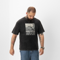 Футболка мужская MIST "Город" из вареного хлопка, цв. черный, р-р XL