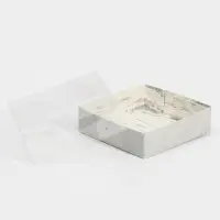 Кондитерская упаковка, коробка для макарун с пластиковой крышкой, Just for you, 12 х 12 х 3.5 см