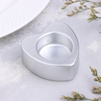 Подсвечник "Сердце малое. Мрамор" из гипса,7х3см,серебро