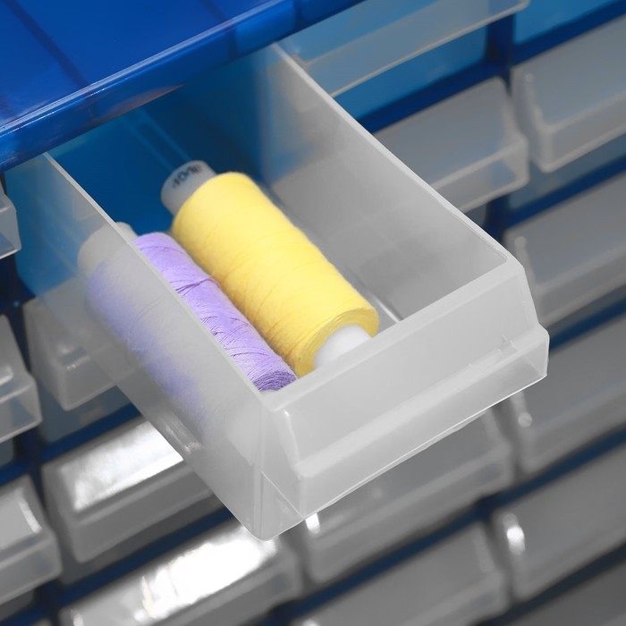 Бокс для хранения с выдвигающимися ячейками, 40 &times; 33 см, цвет синий