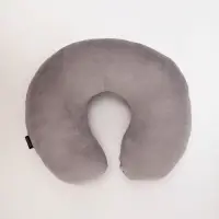 Подушка для путешествий бархатная "Время путешествий", серая, 28 х 30 х 9  см