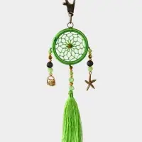 Брелок ловец снов, 17 см, зелёный