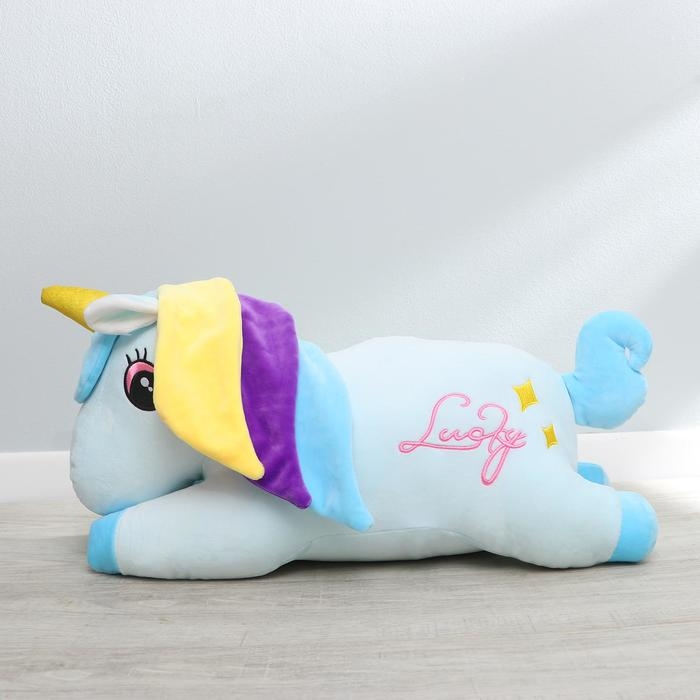 Мягкая игрушка &laquo;Единорог&raquo;, с пледом, цвет голубой