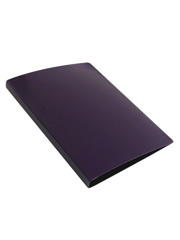 Папка с зажимом А4, 700 мкм, корешок 27 мм, Calligrata DeLuxe, внутренний карман, до 180 листов, черничный / черный