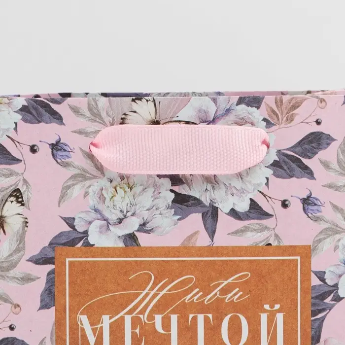 Пакет подарочный крафтовый, упаковка, &laquo;Живи мечтой&raquo;, S 12 х 15 х 5.5 см