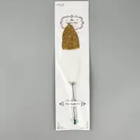 Перо белое+блестки золото (наконечник ручка), дл.25 см