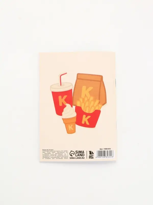 Блокнот А6, 32 л на скрепке, в клетку  "Капи мил"