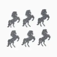 Декор "Лошадки" на клеевой основе, цвет графит, набор 6 шт.