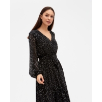 Платье женское с поясом MIST миди, размер 48, чёрный Платье женское с поясом MIST миди, размер 48, чёрный