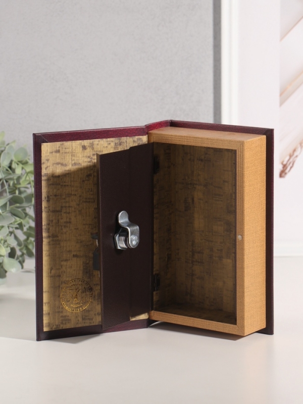 Сейф-книга дерево кожзам "Сокровища Русской кухни" тиснение 21х13х5 см