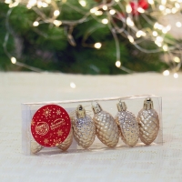 Ёлочная игрушка "Лесные шишки" (набор 6 шт) 2,5х4 см, золото Ёлочная игрушка "Лесные шишки" (набор 6 шт) 2,5х4 см, золото