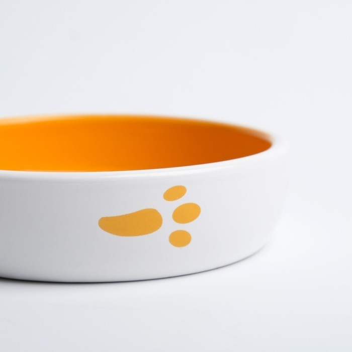 Миска керамическая "Морковка" 200 мл, 12 x 3 cм, белая/оранжевая