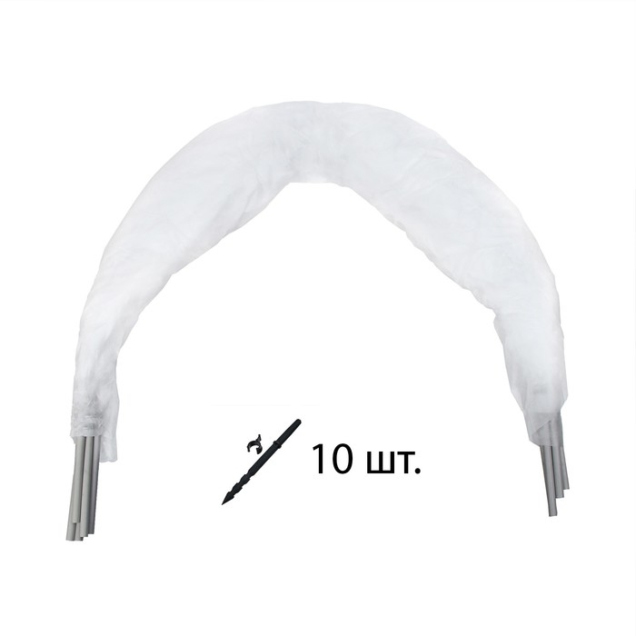 Парник прошитый, длина 4 м, 5 дуг из пластика, дуга L = 2 м, d = 16 мм, спанбонд 40 г/м², 10 клипс Парник прошитый, длина 4 м, 5 дуг из пластика, дуга L = 2 м, d = 16 мм, спанбонд 40 г/м², 10 клипс