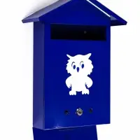 Ящик почтовый с замком, вертикальный "Филин", синий