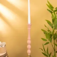 Подсвечник на 1 свечу "Пудровый розовый" 10,5х10,5х34,5 см