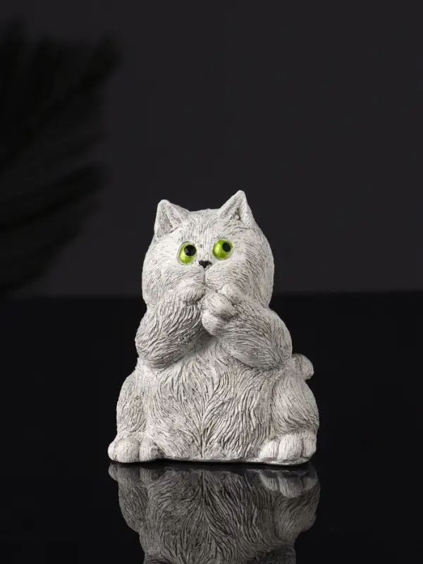 Набор статуэток "Три кота: ничего не вижу, не слышу, не говорю" 7 см, серый