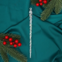 Ёлочная игрушка «Зимнее волшебство. Кручёная сосулька» пластик, 23х1 см, прозрачный Ёлочная игрушка «Зимнее волшебство. Кручёная сосулька» пластик, 23х1 см, прозрачный