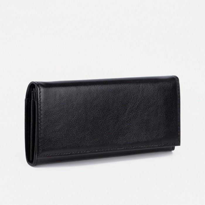 Кошелёк женский на кнопке, цвет чёрный Кошелёк женский на кнопке, цвет чёрный