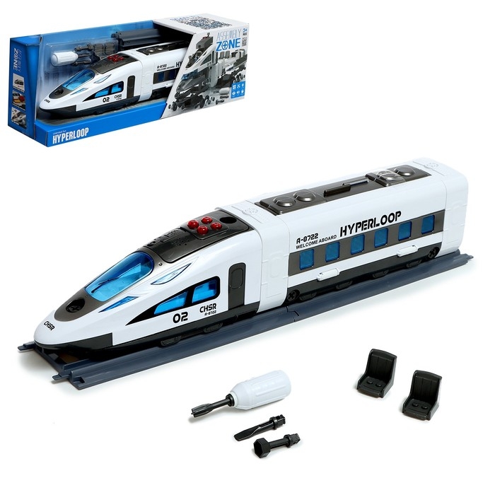 Конструктор винтовой &laquo;Скоростной экспресс&raquo;, свет, звук, инерция, 79 деталей