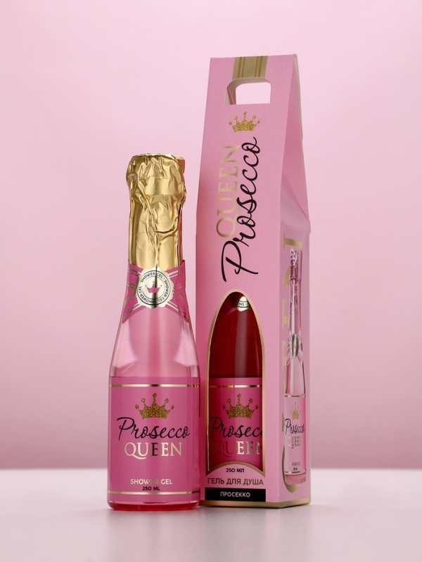 Гель для душа во флаконе шампанское Prosecco Queen, 250 мл, Новый Год