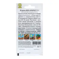 Семена Огурец "Без хлопот" F1, пчелоопыляемый гибрид, 0,25 г
