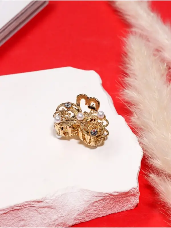 Крабик для волос &laquo;Морская сказка&raquo;, бантик, 2.5 см, золото