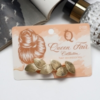 Заколка-автомат для волос &laquo;Либерти&raquo;, листочки, 6.5 см, золото