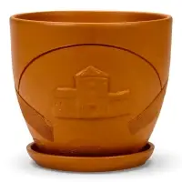 Горшок цветочный с поддоном 5 л, d122/h19,5 см терракот керамика, "Голландия" (М)