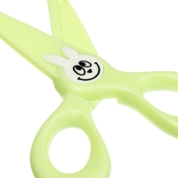 Ножницы 11,8см пластиковые ручки, закругленные концы лезвий, Зайчик зеленый CALLIGRATA