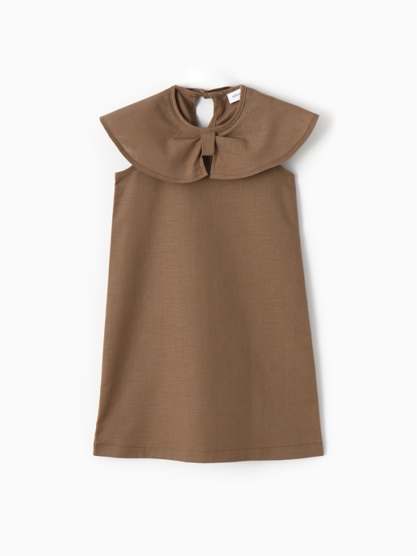 Платье для девочки, MINAKU, бежевое, рост 122 см