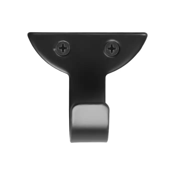 Крючок мебельный ТУНДРА TKO002, однорожковый, черный, 20 шт.