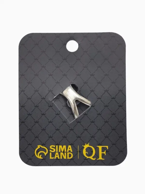 Кольцо для платка "Бабочка профиль", цвет белый в чернёном серебре