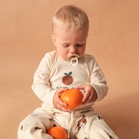 Футболка с длинным рукавом Крошка Я Oranges, рост 80-86 см, молочная