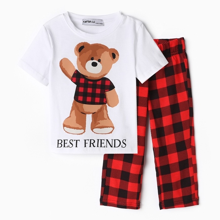 Пижама детская KAFTAN Best friends размер 32 (110-116 см)